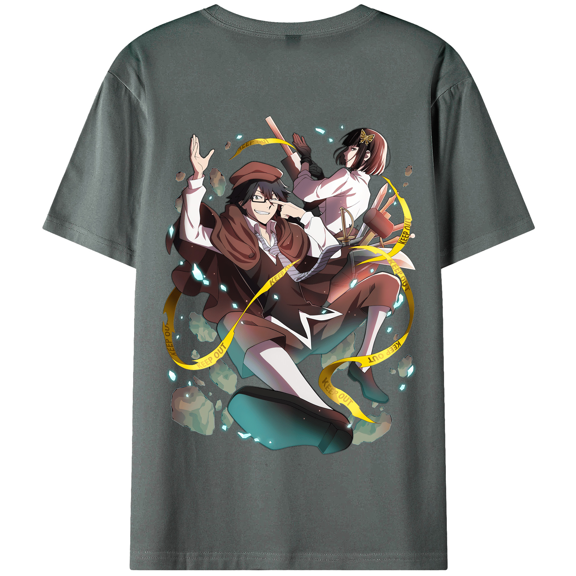 （画像用） 文豪ストレイドッグス Bungo Stray Dogs 綿100％半袖Tシャツ（背面プリント）